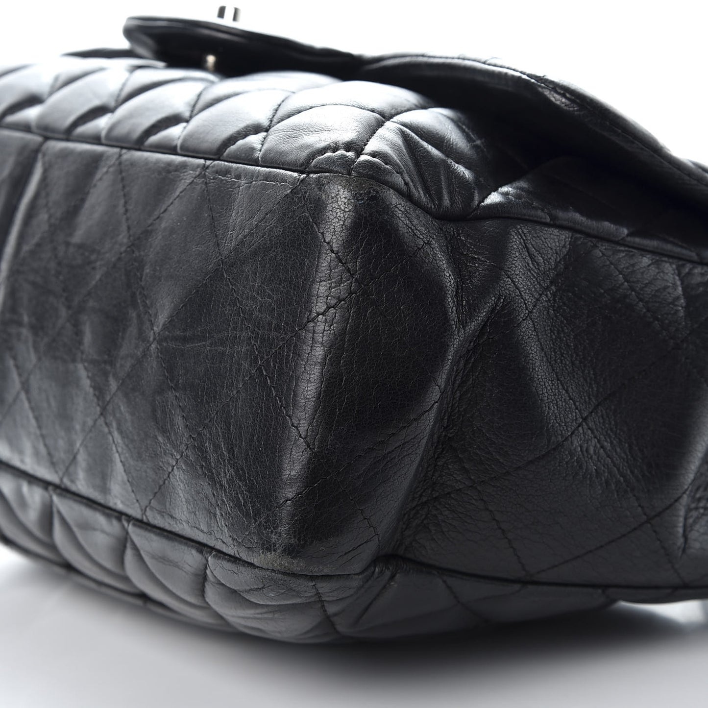 Lambskin Quilted Jumbo Single Flap Black