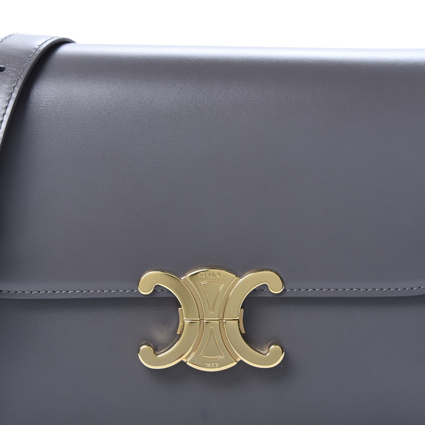 Shiny Calfskin Medium Triomphe Grey