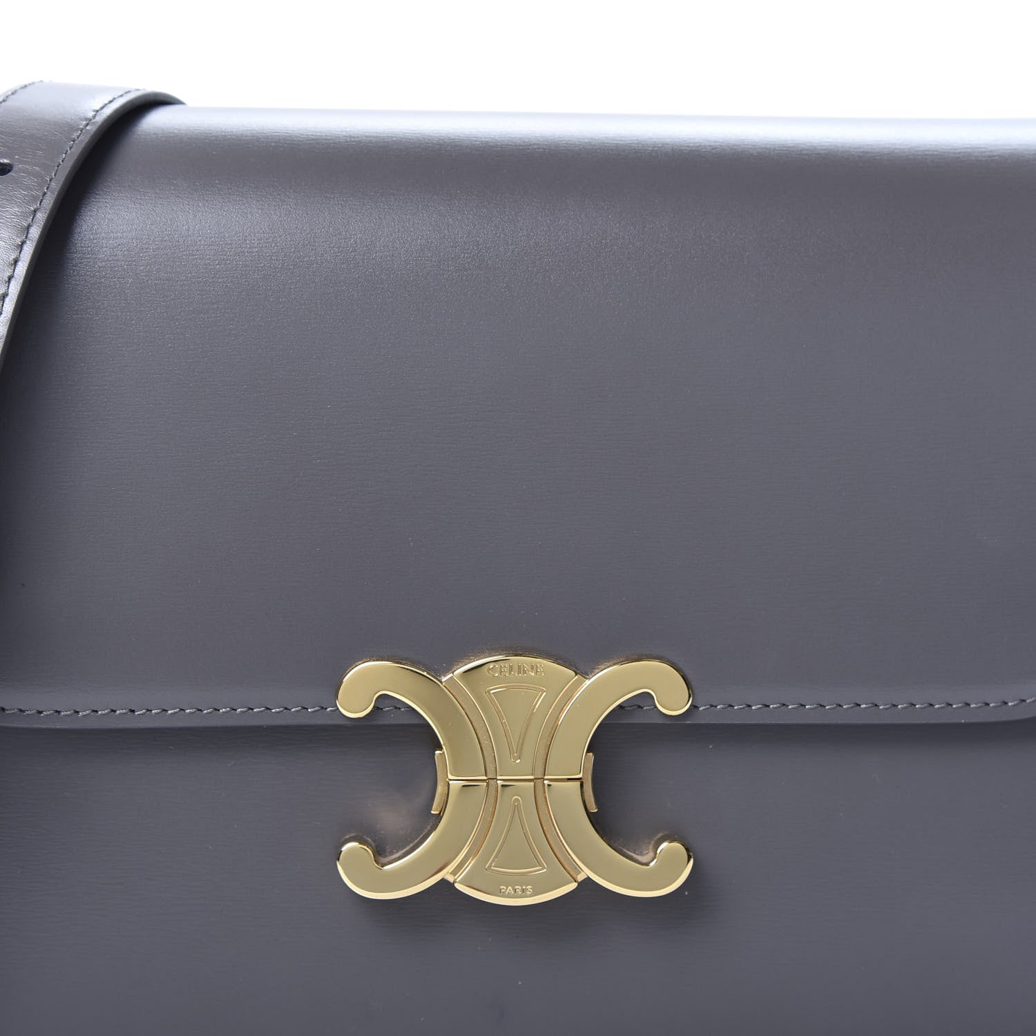 Celine Shiny Calfskin Medium Triomphe Grey 9 of 9