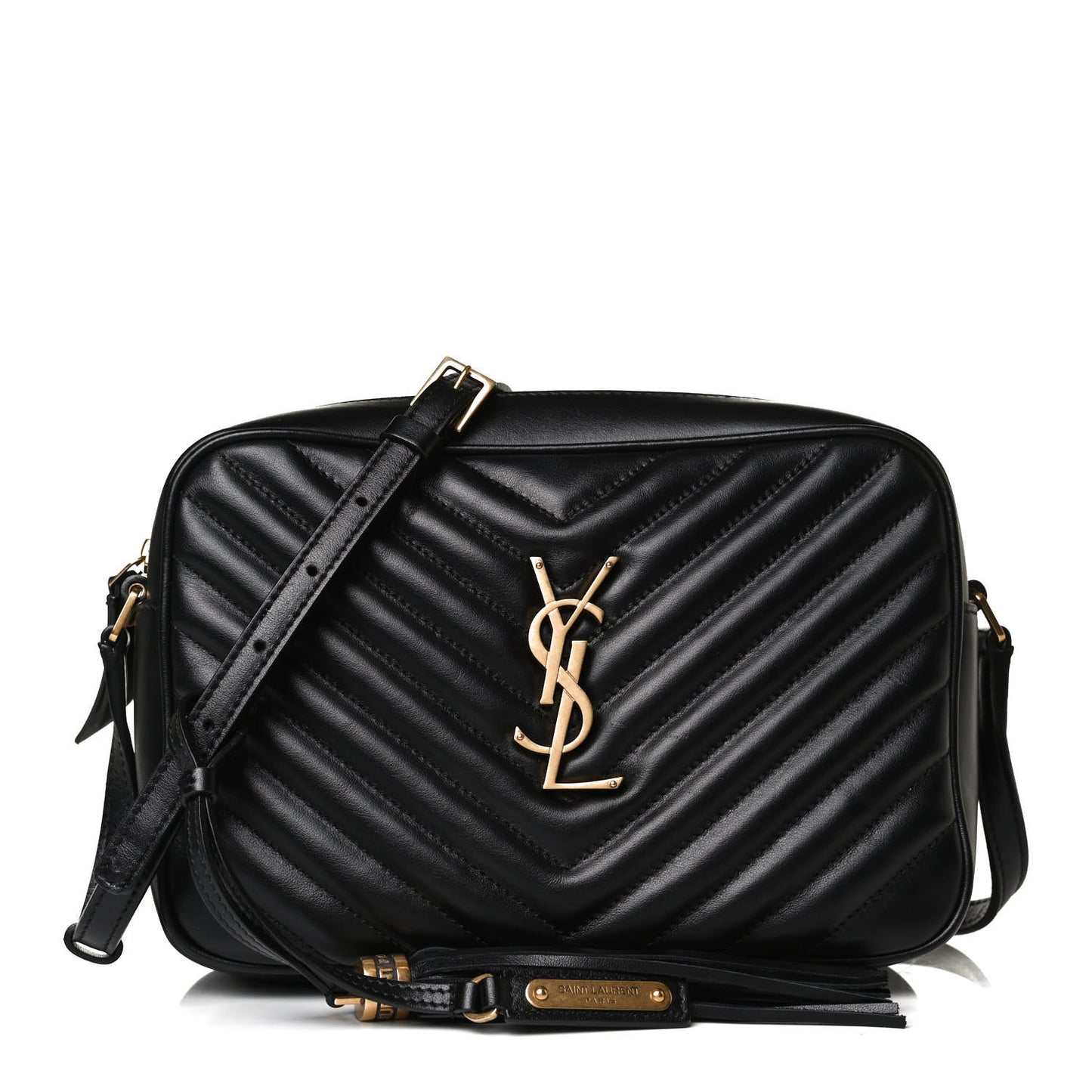 Calfskin Matelasse Monogram Lou Camera Bag Black