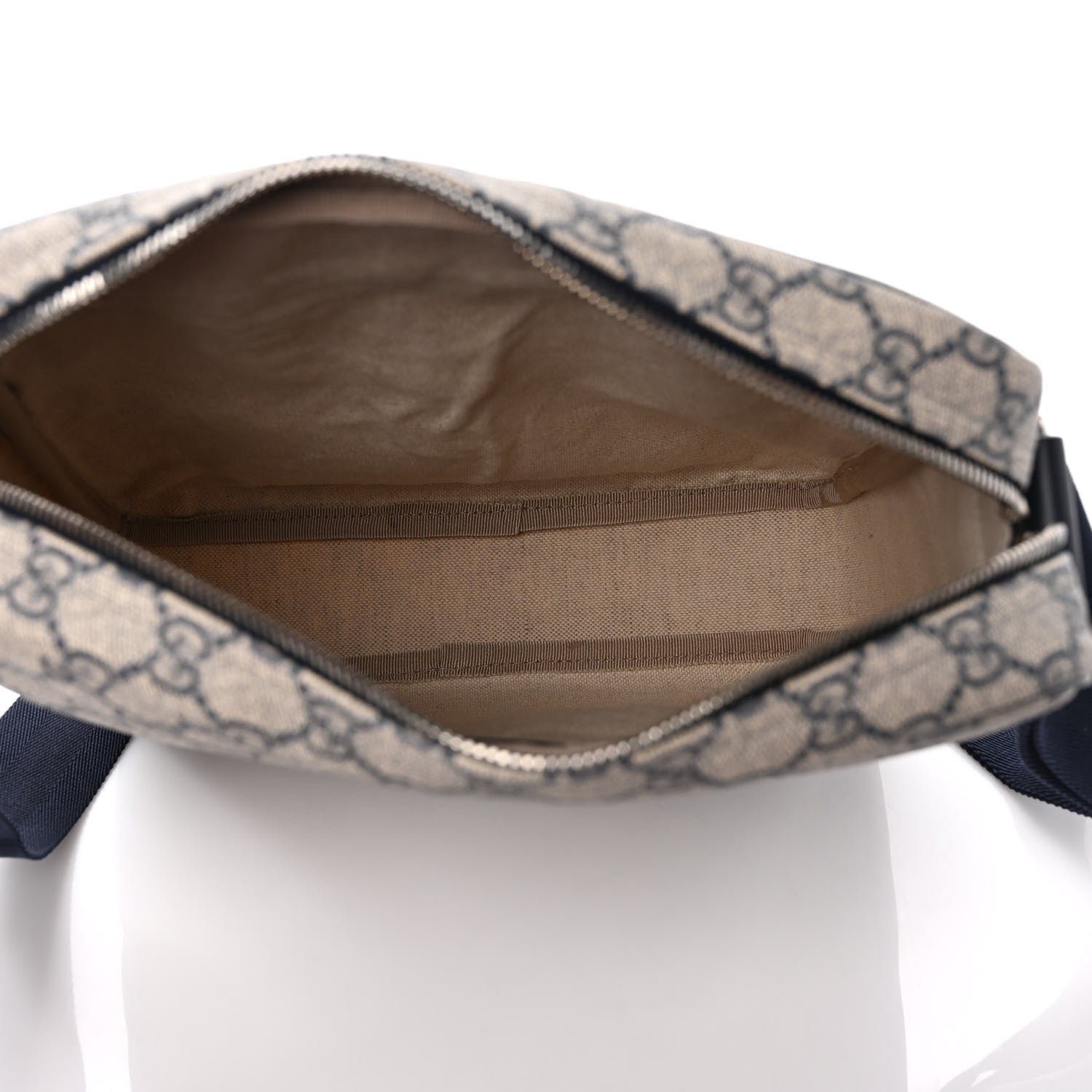 Gucci GG Plus Monogram Selleria Calfskin Medium Messenger Bag Beige Blue 5 of 9
