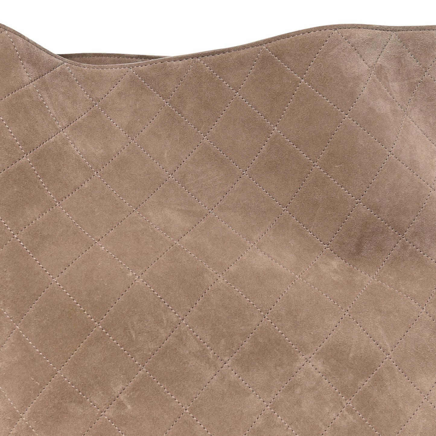Suede CC Large Bucket Bag Grey