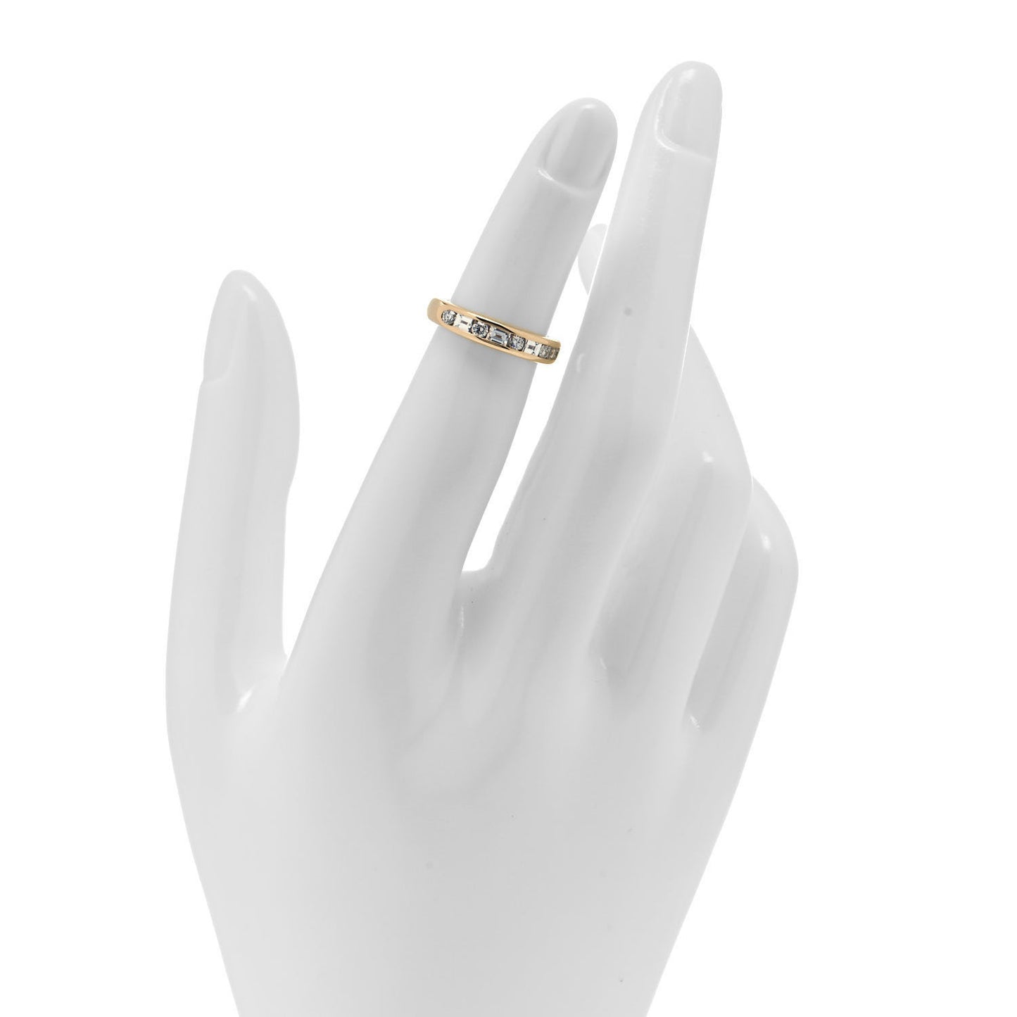 18K Yellow Gold 3mm Half Circle Channel-Set Band Ring 47 4