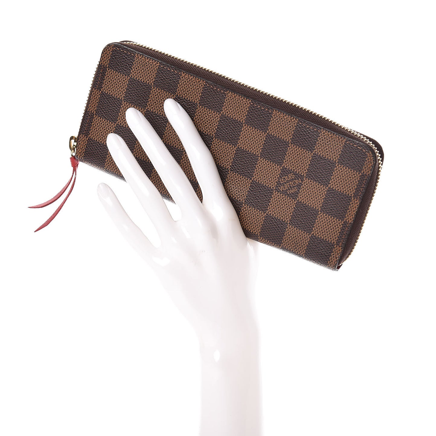 Damier Ebene Clemence Wallet Cherry