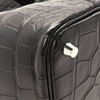 Hermes Matte Alligator Picotin Lock 18 Black 8 of 12
