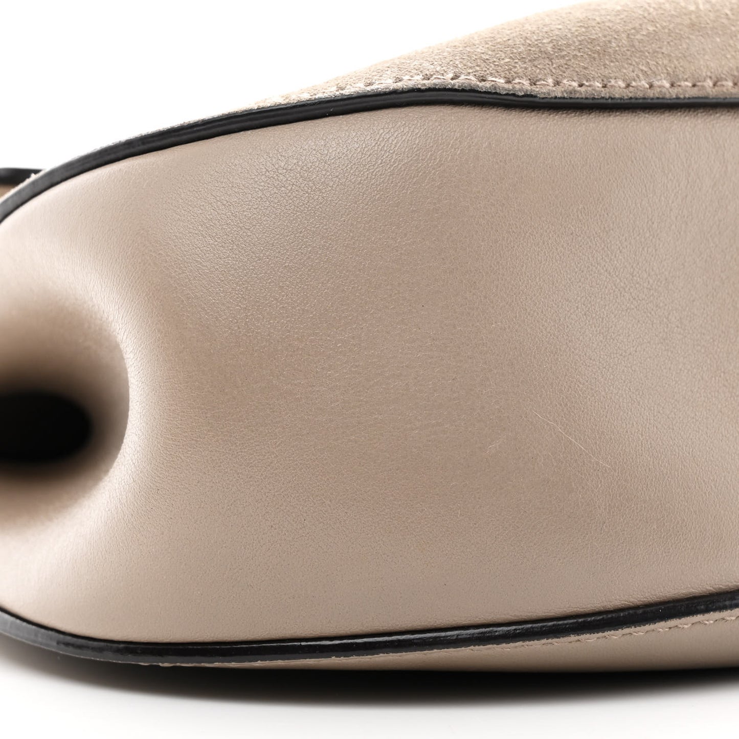 Suede Smooth Calfskin Drew Shoulder Bag Motty Grey