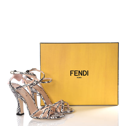 Fendi Elaphe Lycra Sandal Pumps 37 Camelia Nude 10 of 10