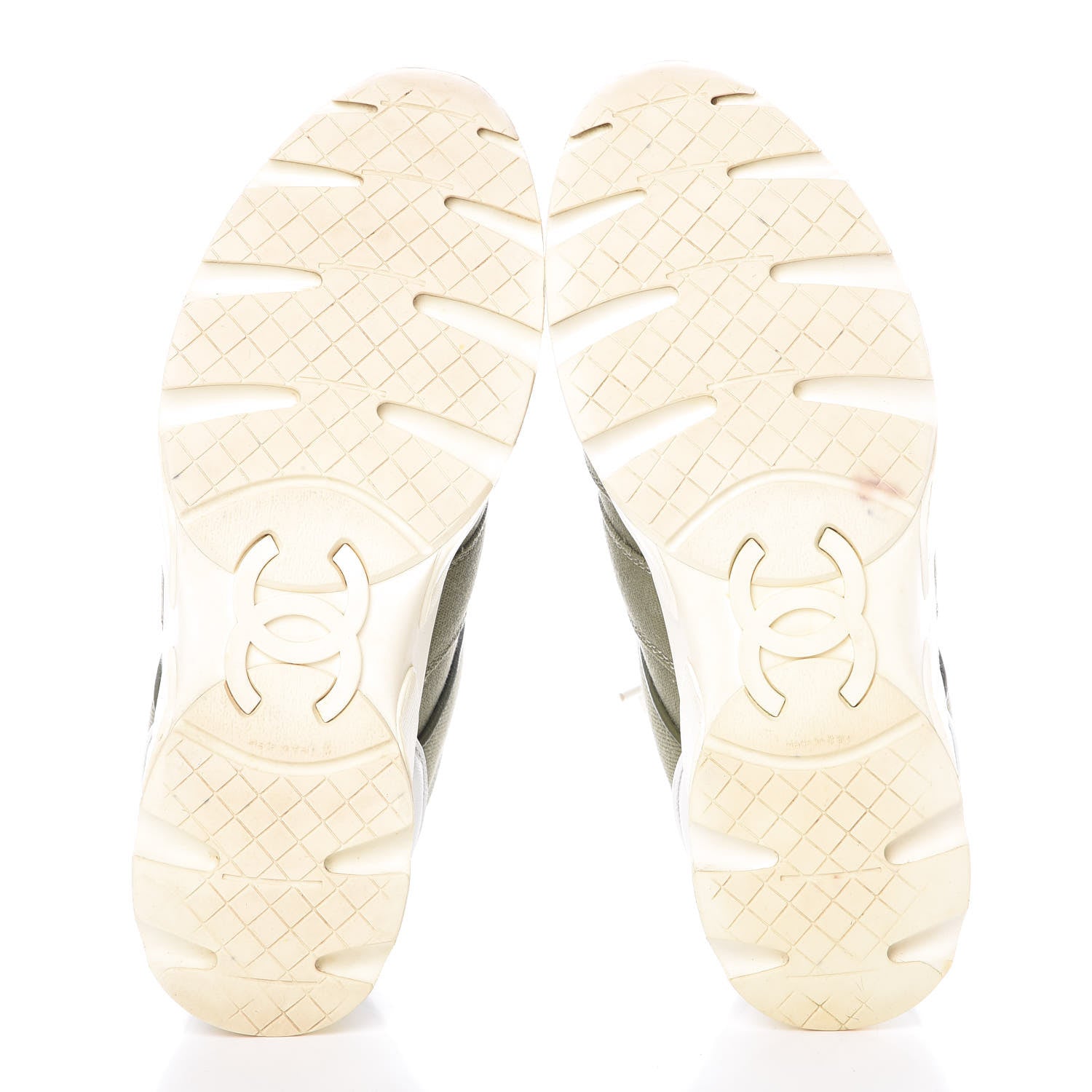 Chanel Fabric CC Sneakers 37.5 Khaki 7 of 11
