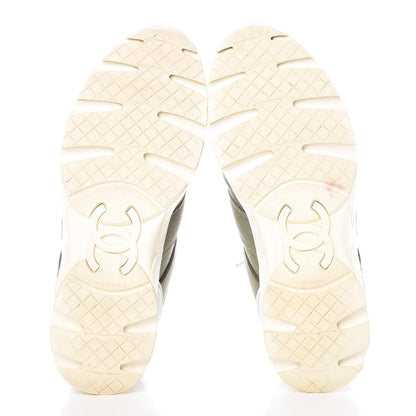 Chanel Fabric CC Sneakers 37.5 Khaki 7 of 11