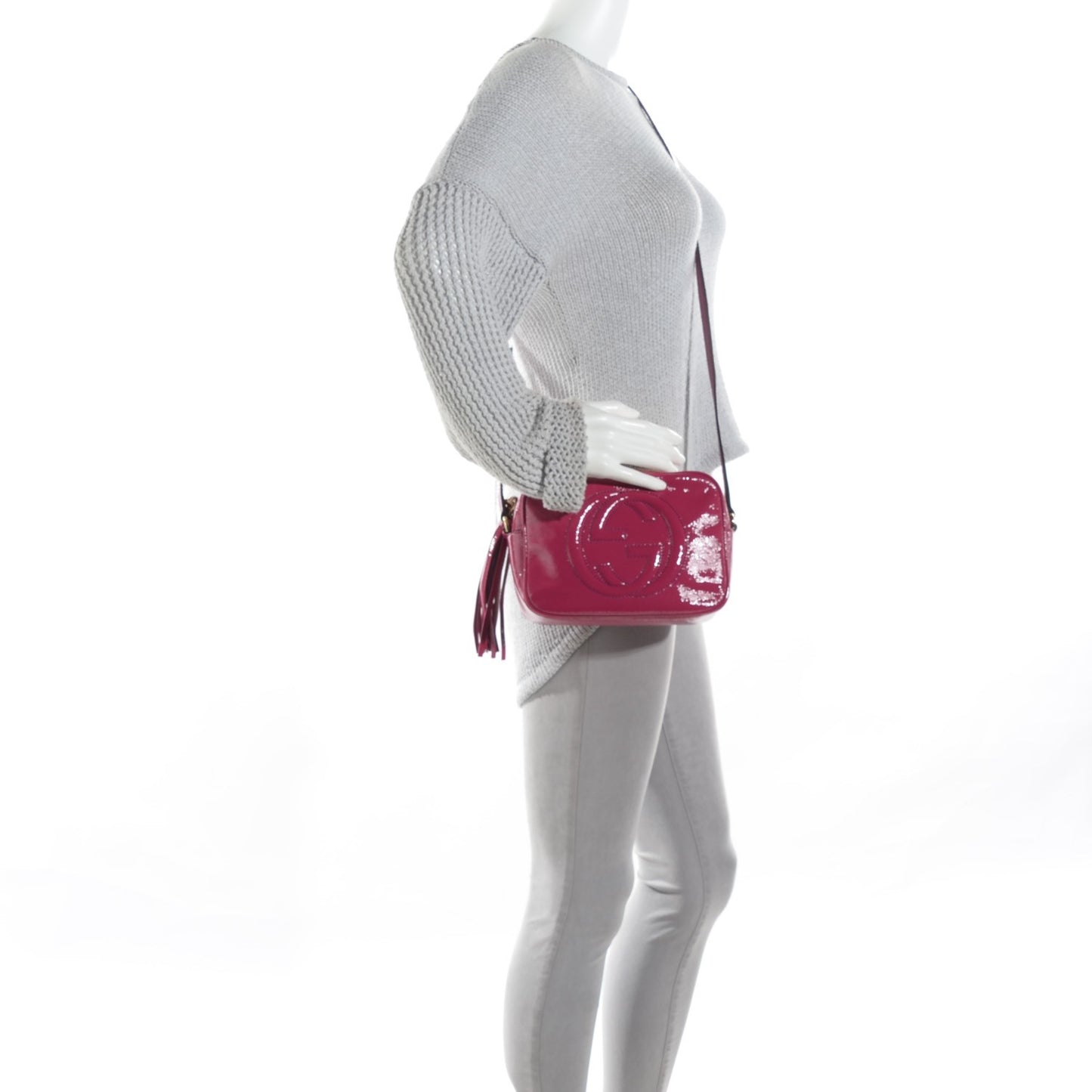 Soft Patent Small Soho Disco Bag Bright Bougainvillea