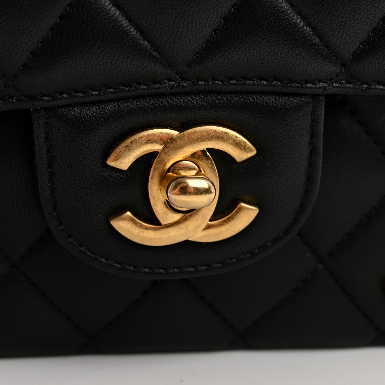 Chanel Lambskin Quilted Medium Rue Cambon Charms Double Flap Black 13 of 14