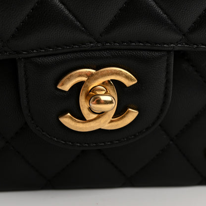 Chanel Lambskin Quilted Medium Rue Cambon Charms Double Flap Black 13 of 14