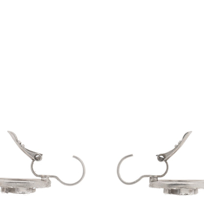 Chanel Pearl Crystal Oval CC Drop Earrings Silver 3 of 4