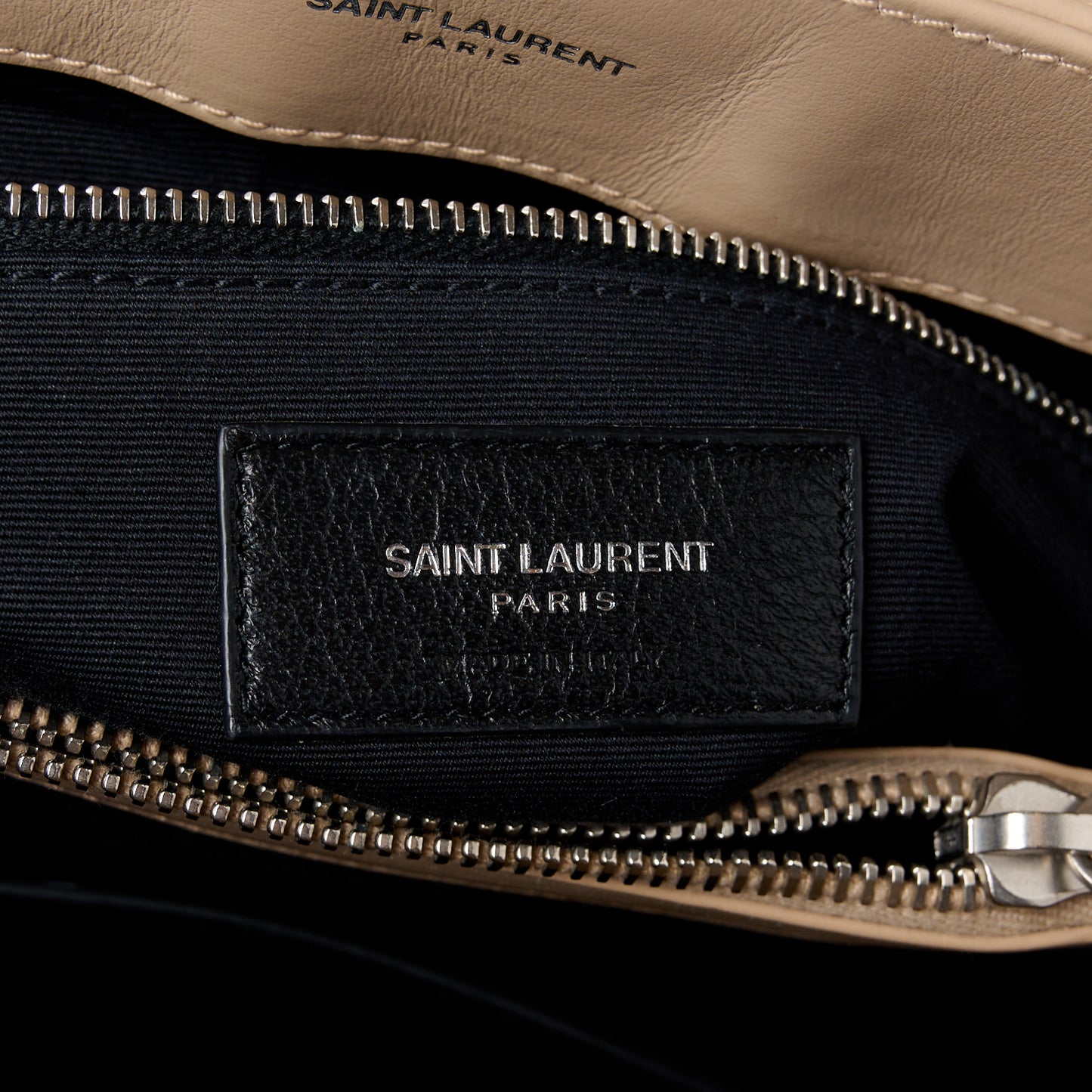Calfskin Y Quilted Monogram Medium Loulou Satchel Dark Beige