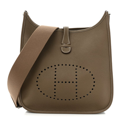 Hermes Taurillon Clemence Evelyne III PM Etoupe 1 of 9
