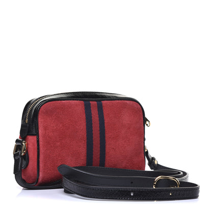 Gucci Suede Patent Web Mini Ophidia Shoulder Bag Red 3 of 13