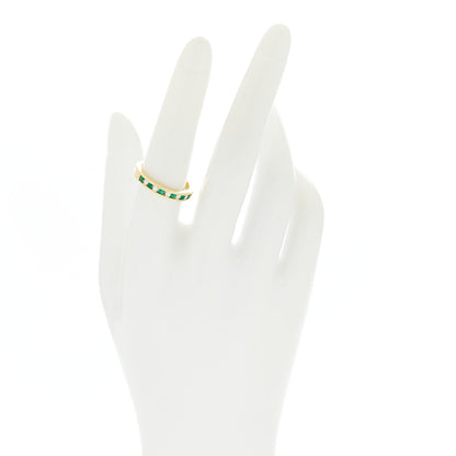 Tiffany 18K Yellow Gold Diamond Emerald Channel-Set Band Ring 54 7 2 of 4