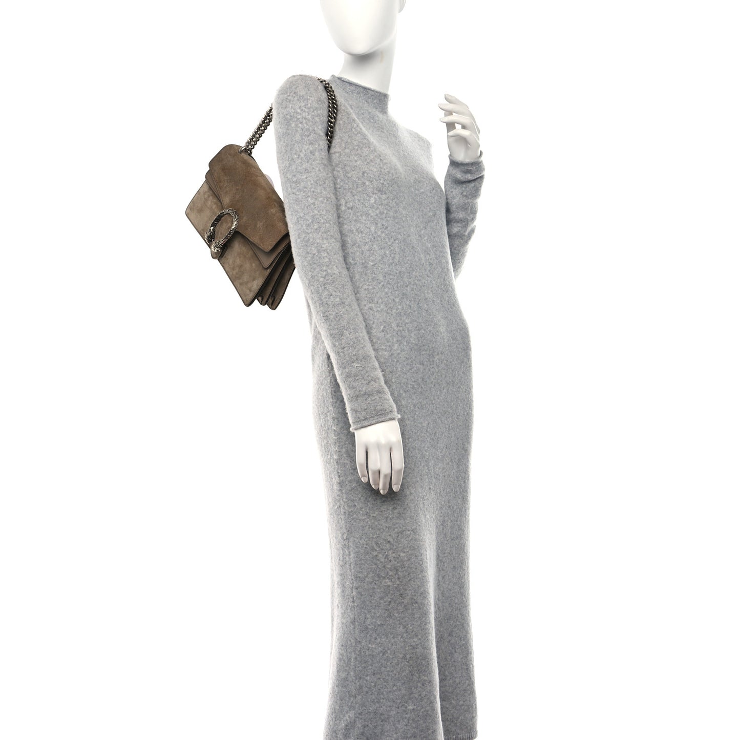 Suede Small Dionysus Shoulder Bag Taupe