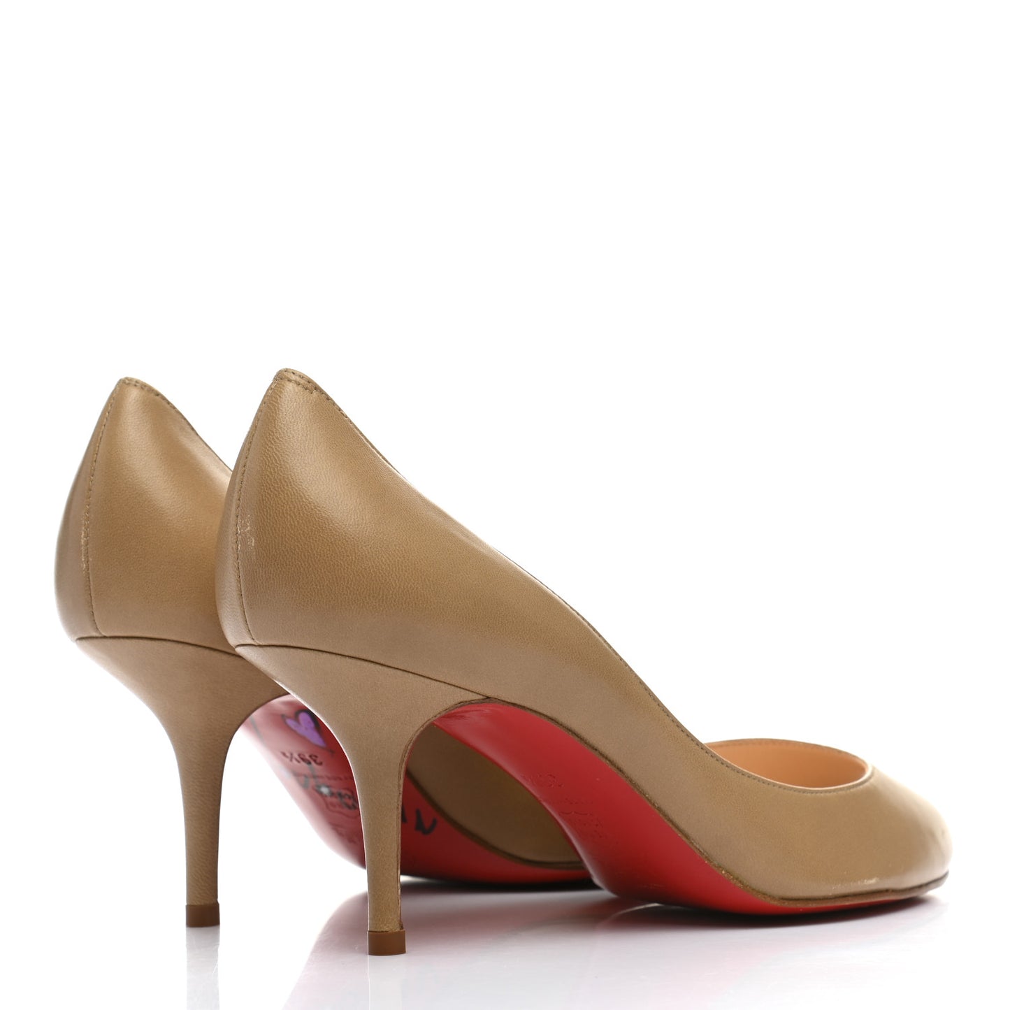 Nappa Peep Toe Pump 39.5 Tan