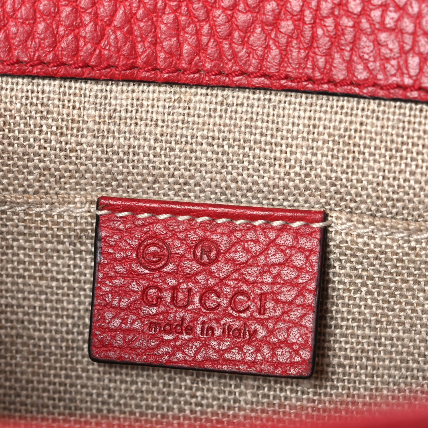 Gucci Dollar Calfskin Small Interlocking G Shoulder Bag Red 6 of 10