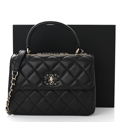 Chanel Lambskin Quilted Small Trendy CC Chain Dual Handle Flap Bag Black 12 of 12