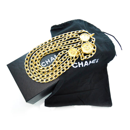 Chanel Metal Chain CC Medallion Belt Gold 3 of 4