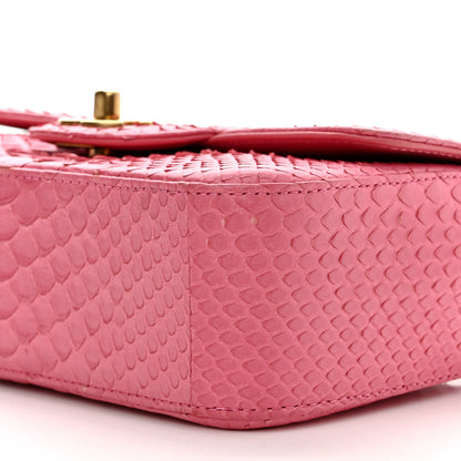 Chanel Snakeskin Mini Rectangular Flap Pink 10 of 14