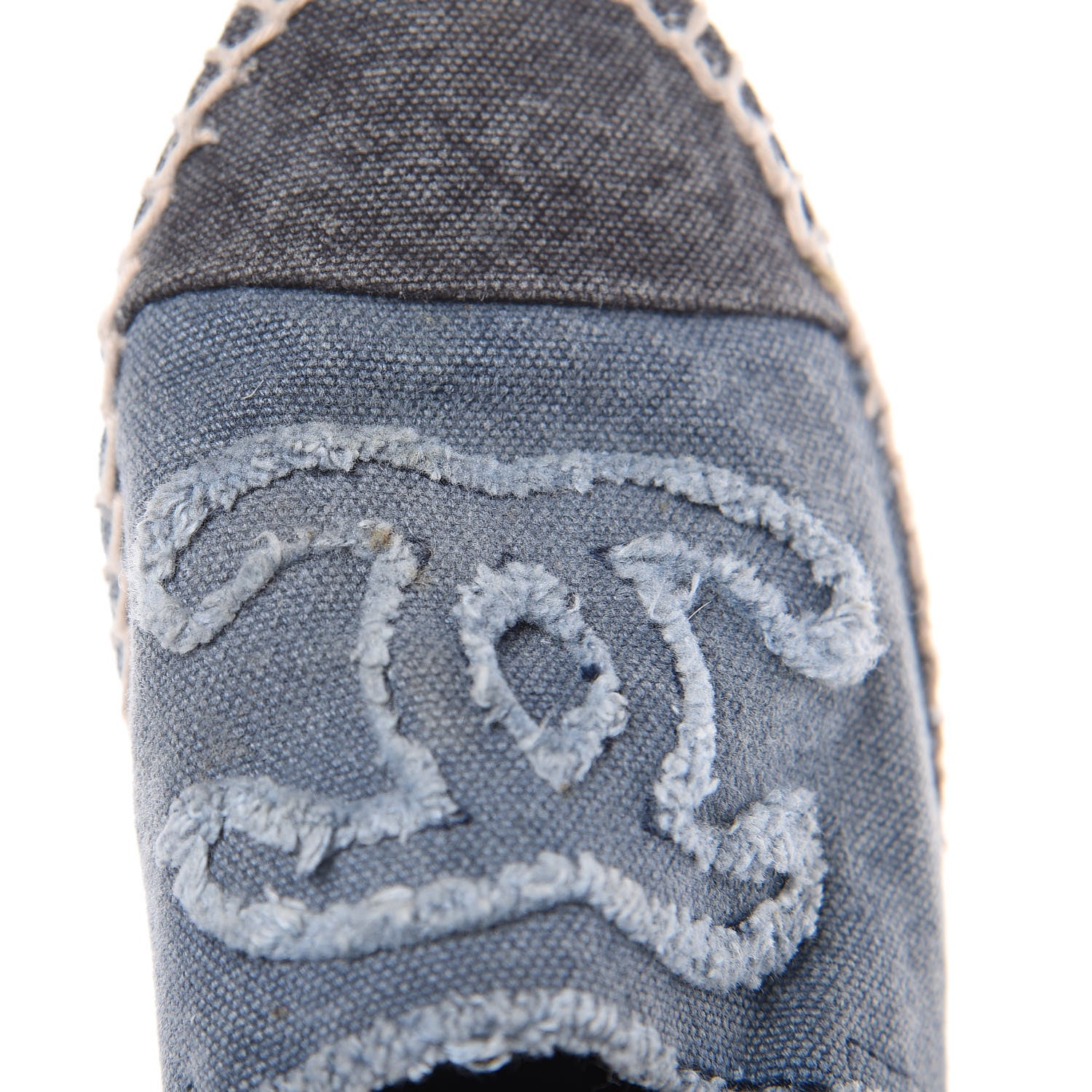Chanel Toile CC Espadrilles 36 Navy Black 10 of 12