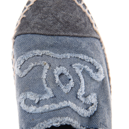 Chanel Toile CC Espadrilles 36 Navy Black 10 of 12