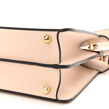 Fendi Vitello Seta Shiny Nappa Plexiglass Small Peekaboo I SEE U Satchel Poudre 9 of 10