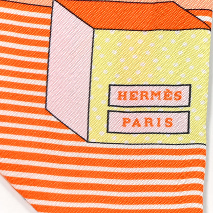 Hermes Silk Twilly Grand Theatre Nouveau Abricot Orange Jaune 2 of 4