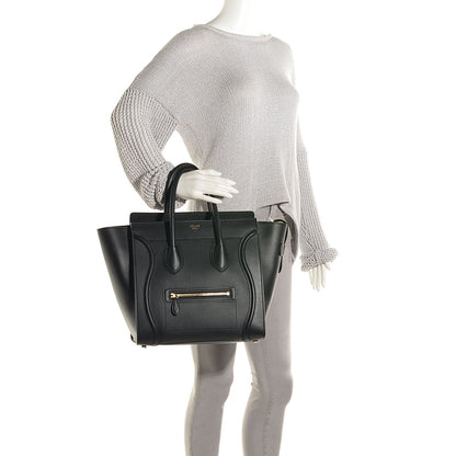 Celine Smooth Calfskin Mini Luggage Black 2 of 9