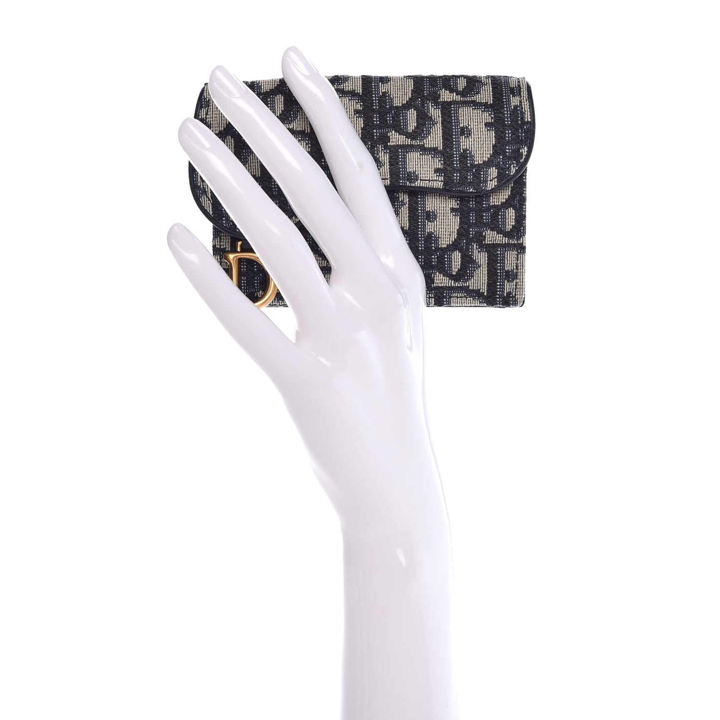 Oblique Saddle Card Holder Blue