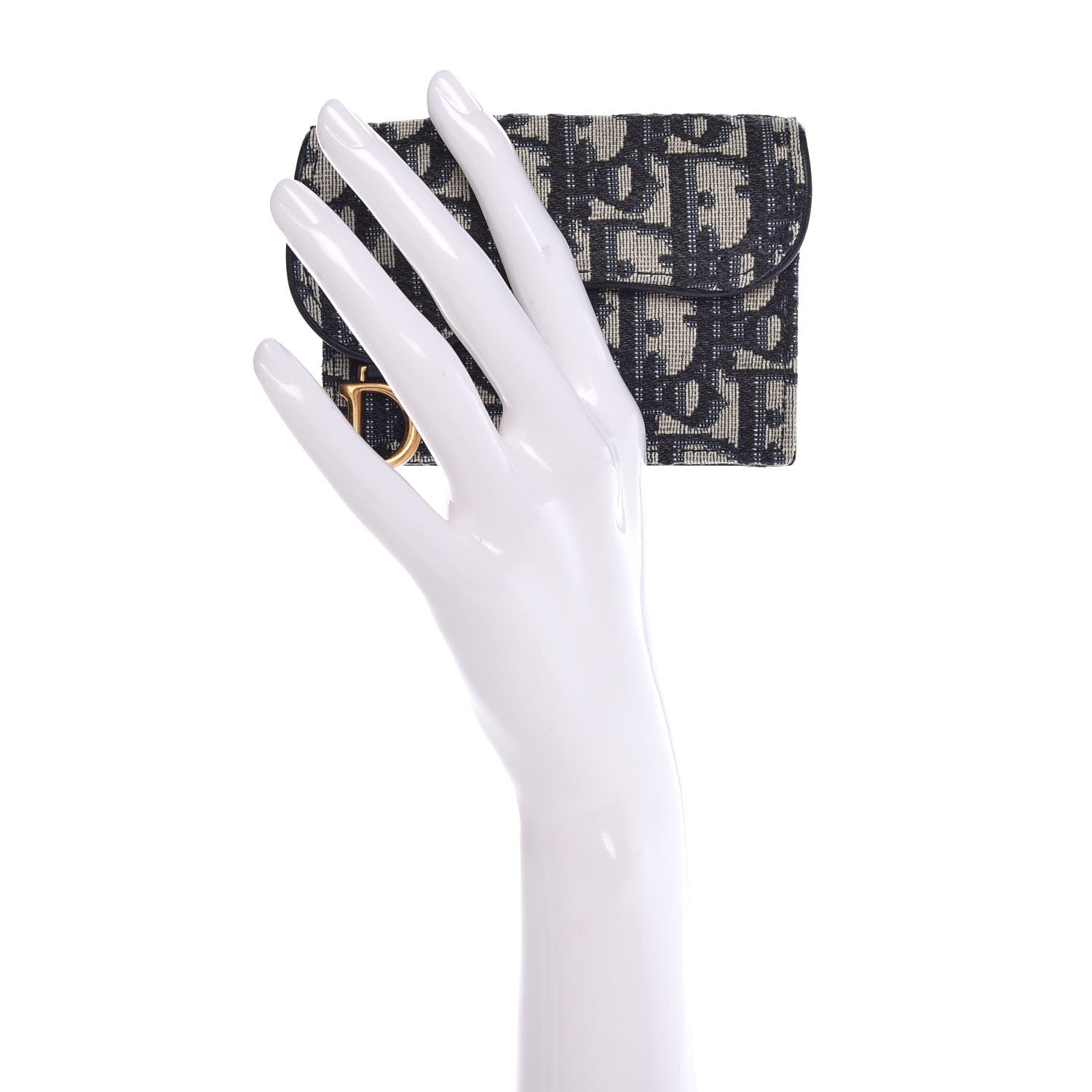 Christian Dior Oblique Saddle Card Holder Blue 2 of 7