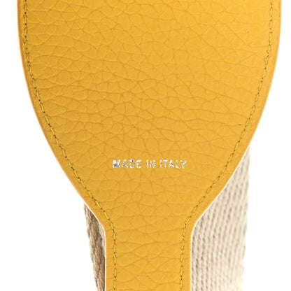 Fendi Ribbon Vitello Volanato FF Embroidered Adjustable Strap You Nuvola Yellow 3 of 4