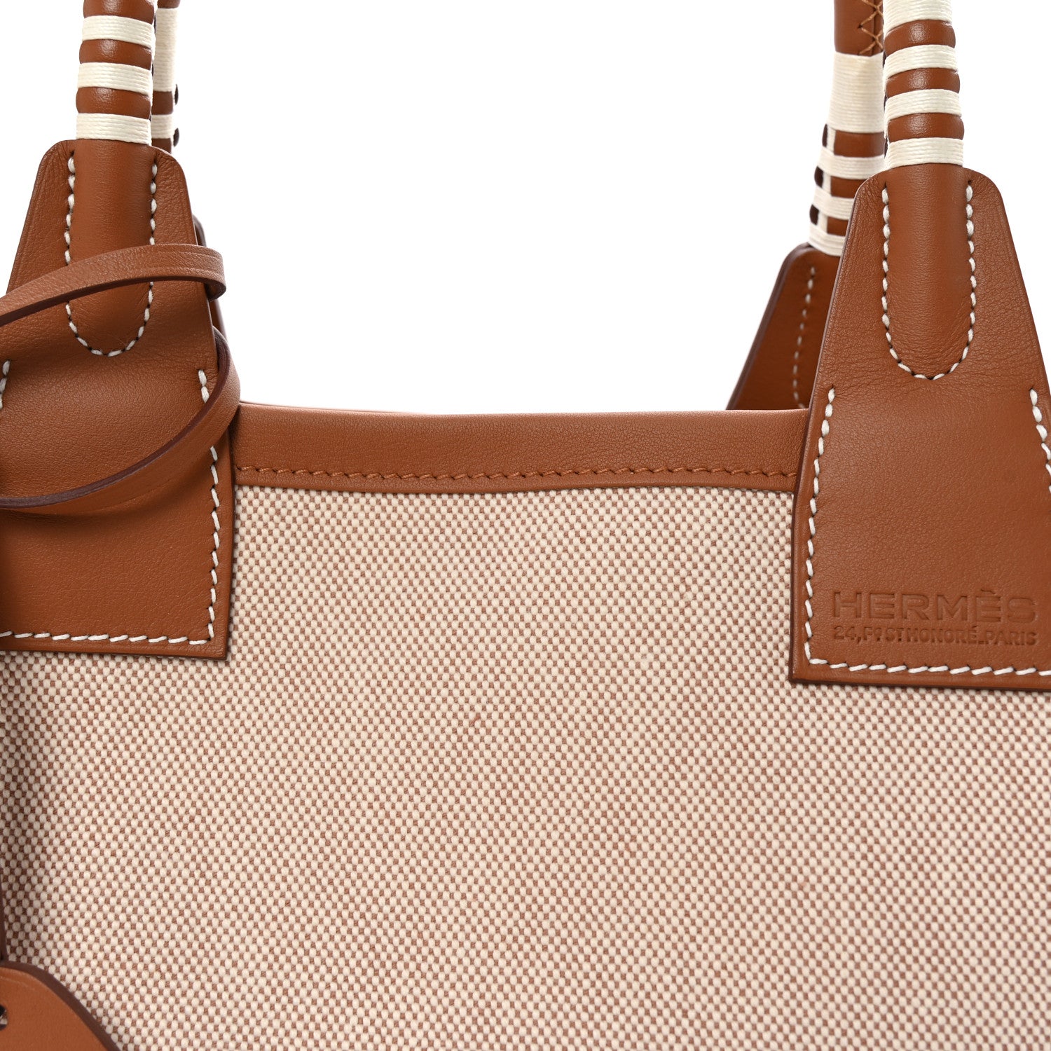 Hermes Military Toile Canvas Swift Steeple 25 Bag Gold 8 of 10