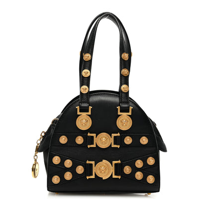 Versace Calfskin Small Medallion Tribute Bowling Bag Black 1 of 10