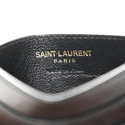 Saint Laurent Calfskin Tiny Cassandre Credit Card Case Black 6 of 7