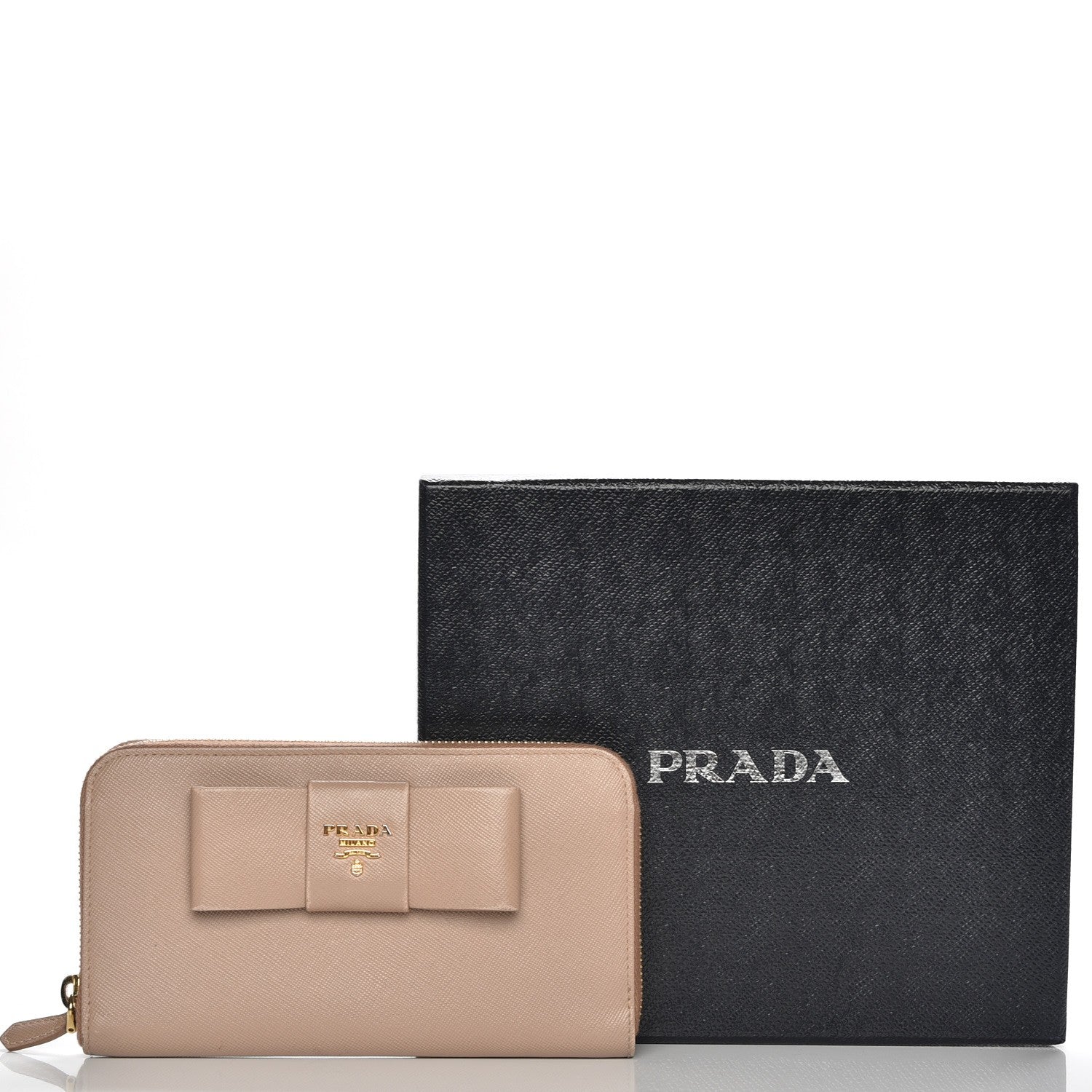 Prada Saffiano Fiocco Bow Zip Around Wallet Cammeo 13 of 13