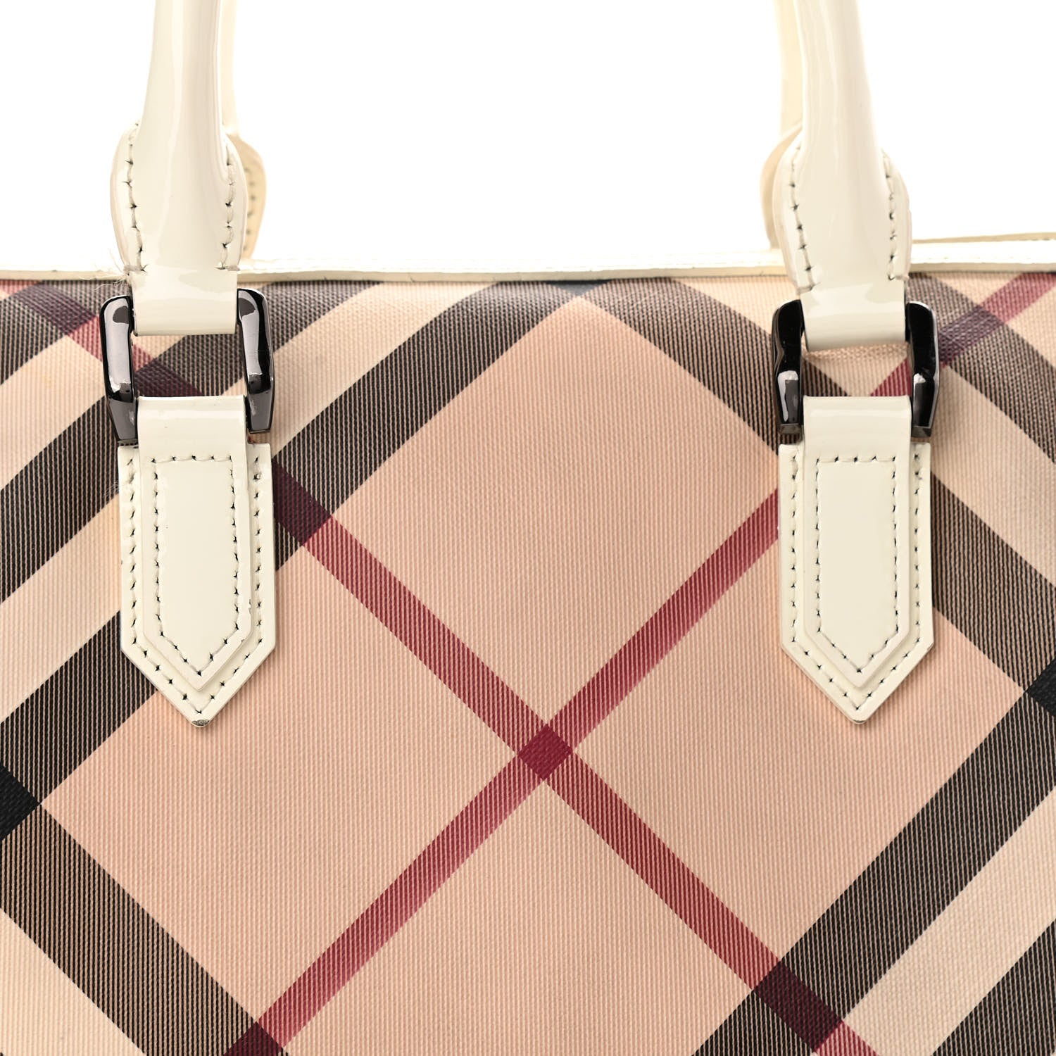 Burberry Nova Check Small Chester Bowling Bag White 7 of 18