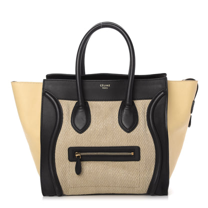 Celine Raffia Smooth Calfskin Mini Luggage Beige 1 of 11