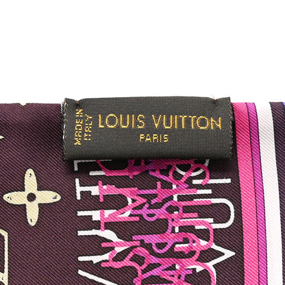 Louis Vuitton Silk Monogram Map Bandeau Cassis 3 of 3