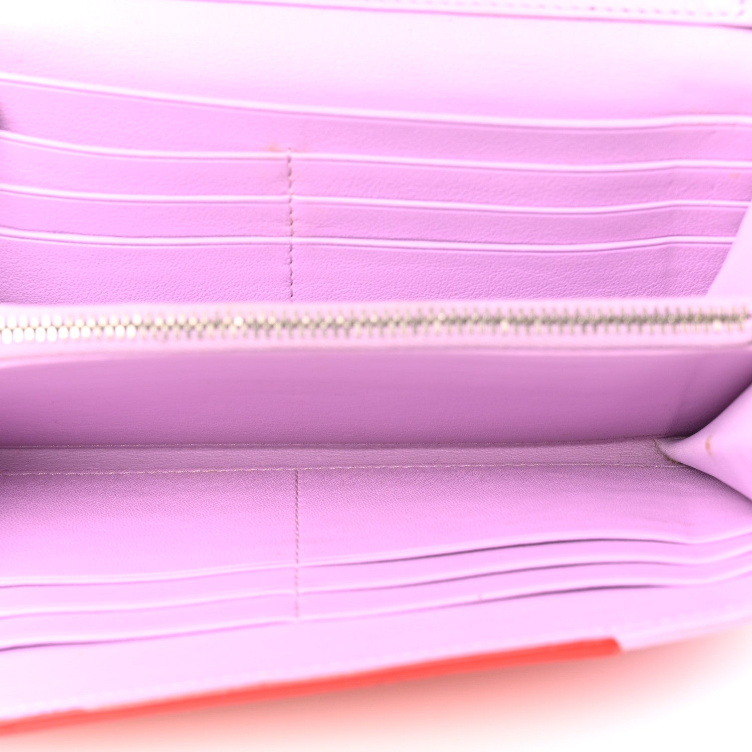 Christian Dior Calfskin Bi-Color Envelope Chain Wallet Red Purple 5 of 18