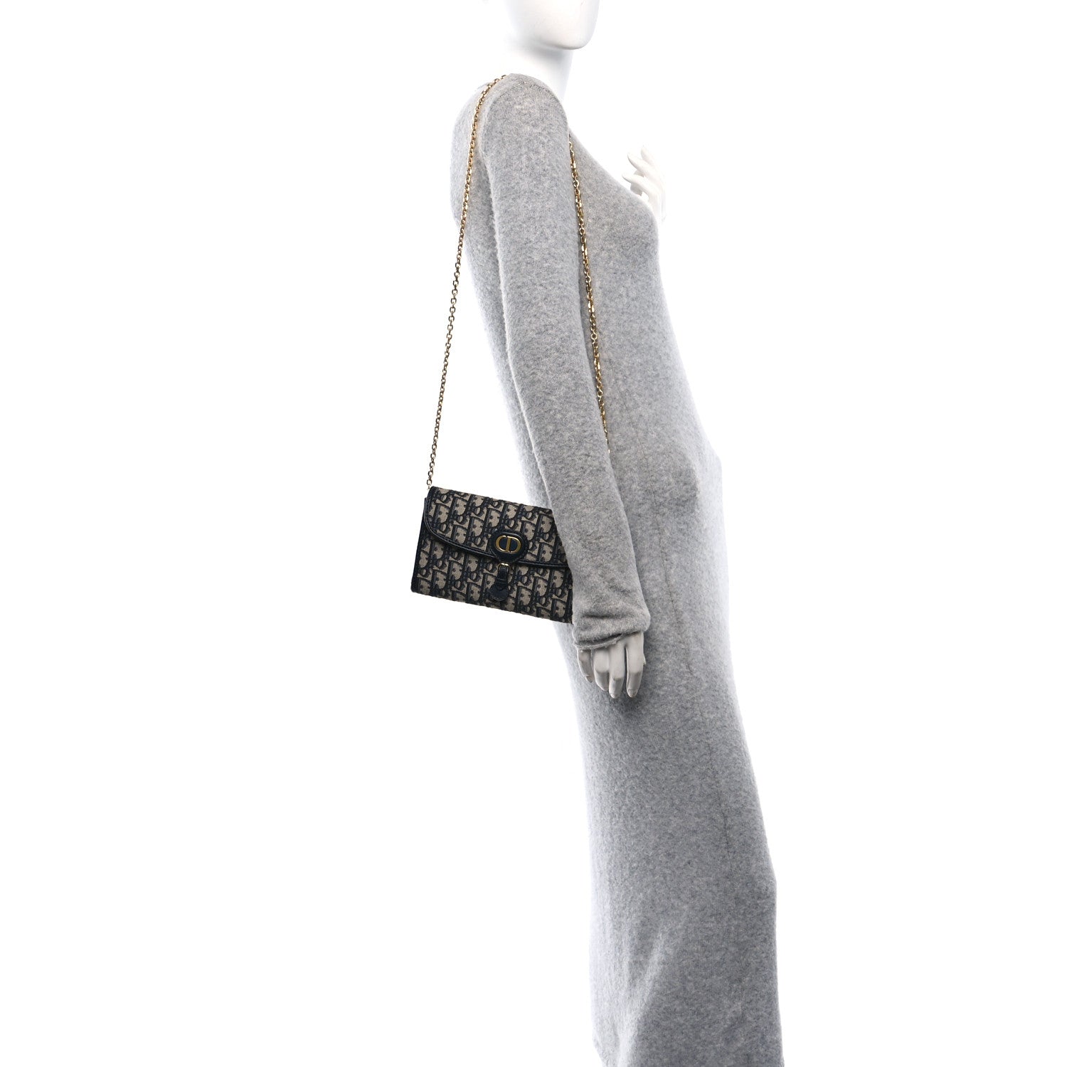 Christian Dior Oblique Bobby East West Pouch With Chain Blue 3 of 11