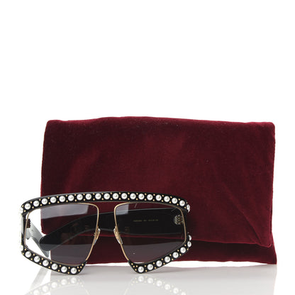 Gucci Acetate Pearl Rectangular Frame Sunglasses GG0234S Black 8 of 8