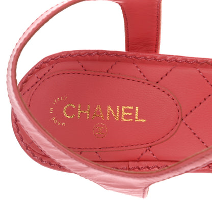 Chanel Goatskin Chain CC Logo Thong Sandals 40.5 Pink 7 of 9