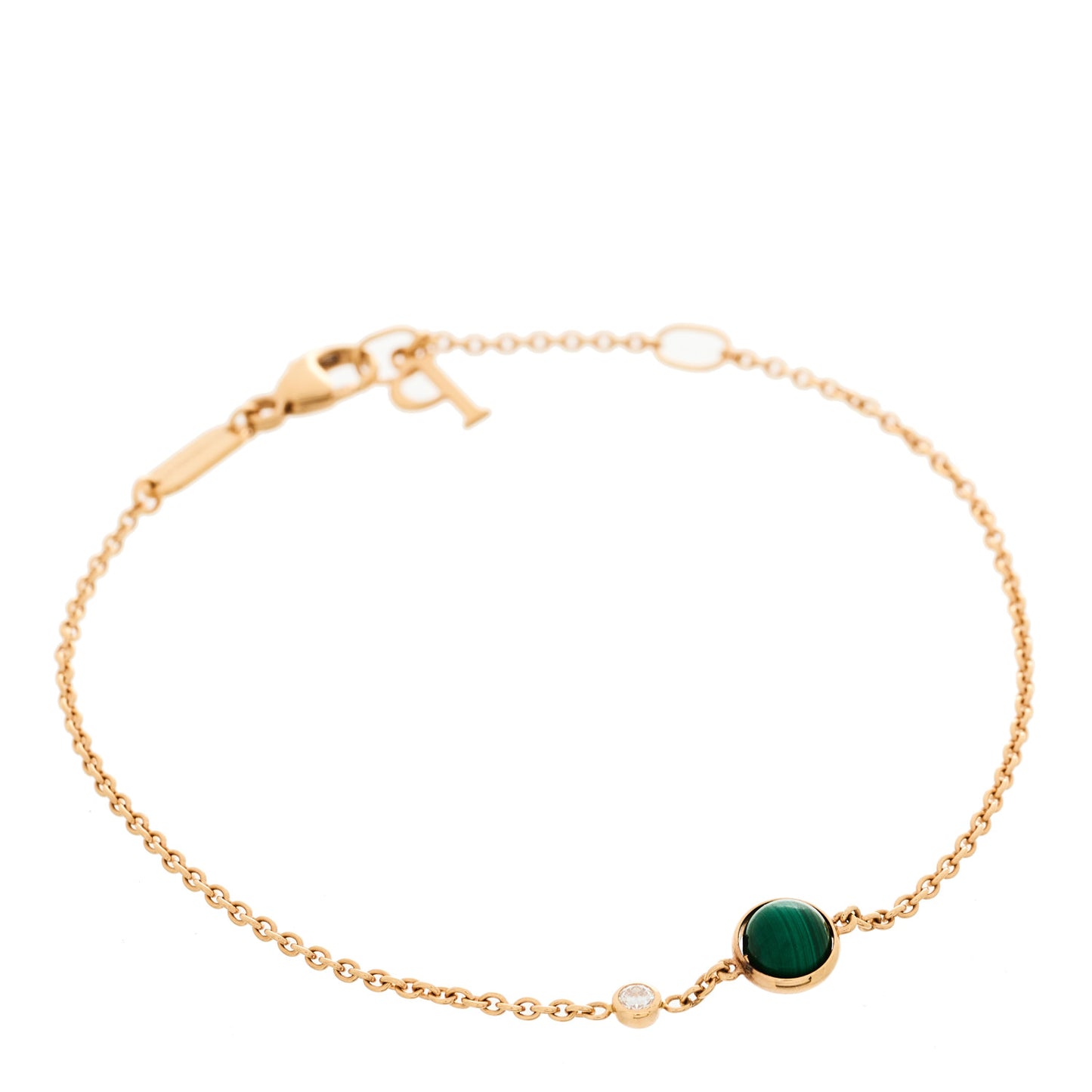 18K Rose Gold Malachite Diamond Possession Bracelet