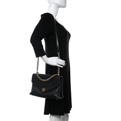 Chanel Calfskin Chevron Stitched Small Coco Flap Bag Black 2 of 10