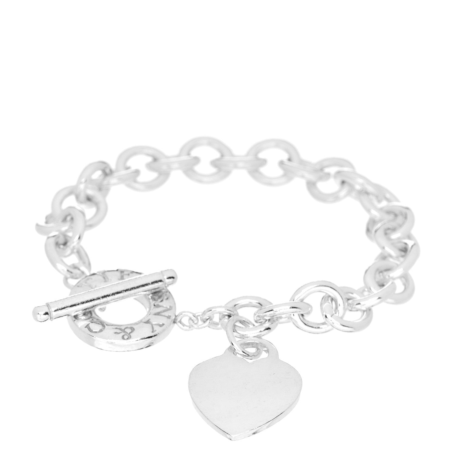 Tiffany Sterling Silver Heart Tag Toggle Bracelet 1 of 3