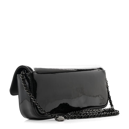Chanel Patent Calfskin Camellia E/W Flap So Black 3 of 11